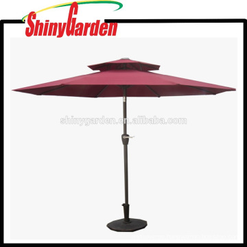 Commercial Double Tops Handle Outdoor Pagoda Patio Polyester Umbrella